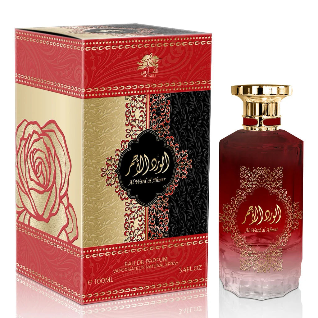 Al Fares Al Ward Al Ahmer Eau De Parfum - Unisex, 100ml (3.4 Fl. Oz.) | Luxury Arabian Fragrance