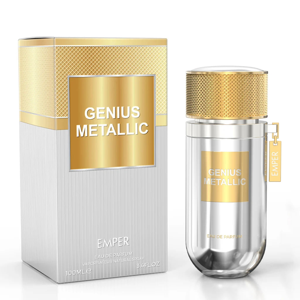Emper Genius Metallic Men's Fragrance 100ml - Luxurious Gold Accents & Long-Lasting Scent