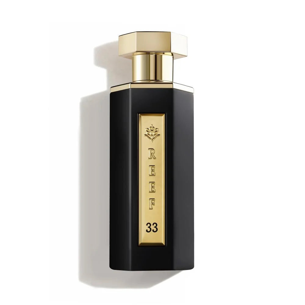 REEF 33 EDP 100ml Classic Perfume - Elegant Black Bottle with Gold Accents for Men and Women