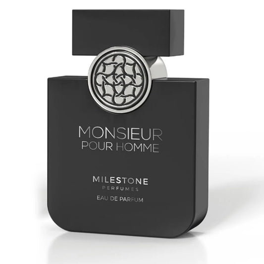 Milestone Perfumes Monsieur Pour Homme Eau De Parfum 100ml for Men | Refined & Sophisticated Fragrance with Grapefruit & Bergamot Notes
